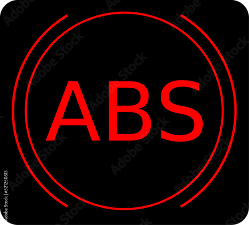 Car anti brake lock system light signal vector
