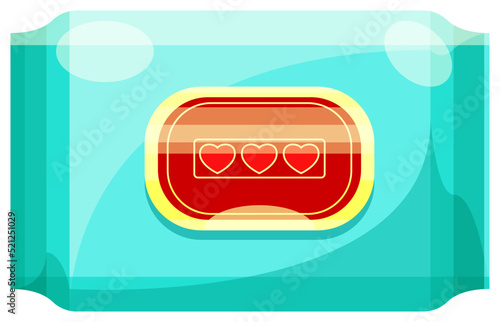 Wet wipes packaging. Baby. Set with valve. Sticker. Vector.