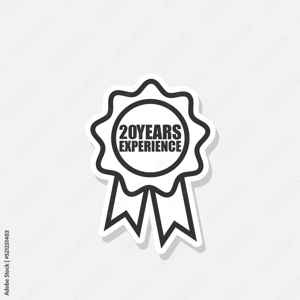 Fototapeta premium Twenty years experience icon sticker isolated on white