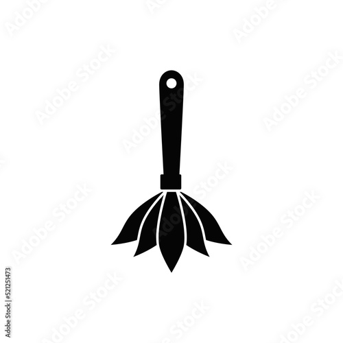 feather duster icon in black flat glyph, filled style isolated on white background