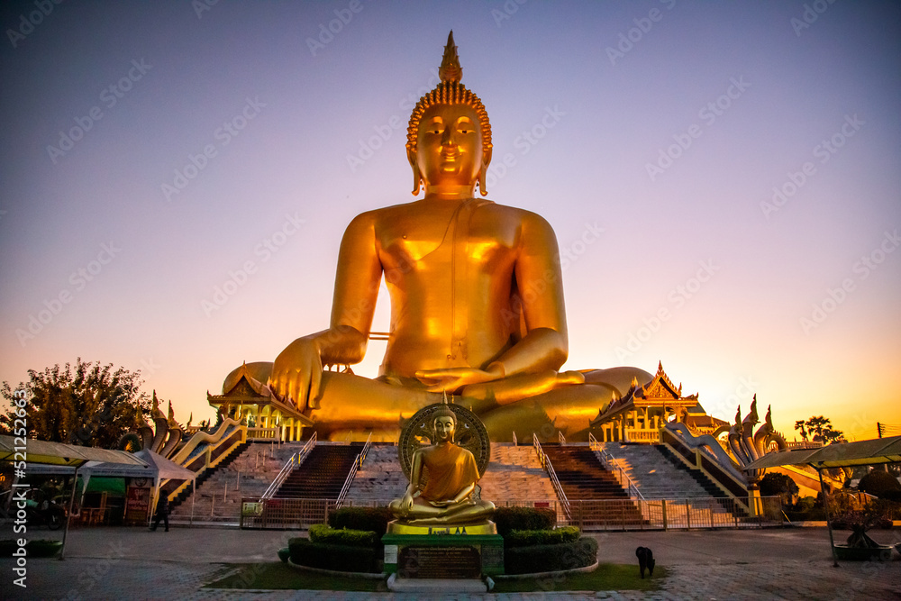 Big Buddha during sunset at Wat Muang in Ang Thong, Thailand Big Buddha during sunset at Wat Muang in Ang Thong, Thailand