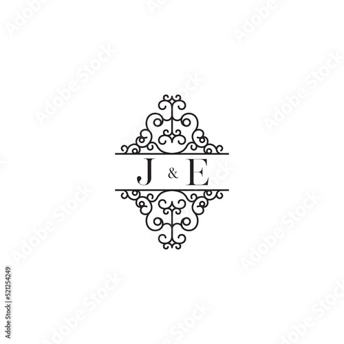 JE line wedding concept initial logo which is good for digital branding or print photo