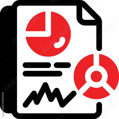 Report Red Glyph icon vector design and illustration template photo