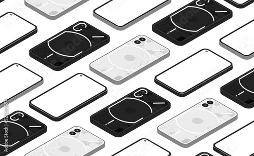 nothing transparent smartphone that sees the circuit board inside and have LED light seamless pattern Gift Wrap wallpaper background
