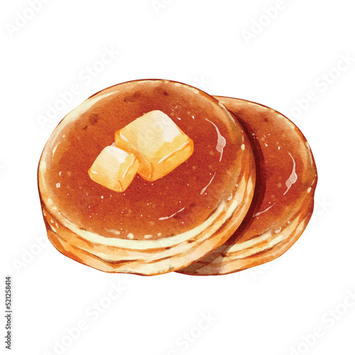 Watercolor of Butter Pancakes vector design