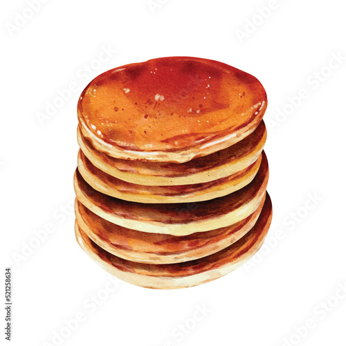 Pancake watercolor vector design