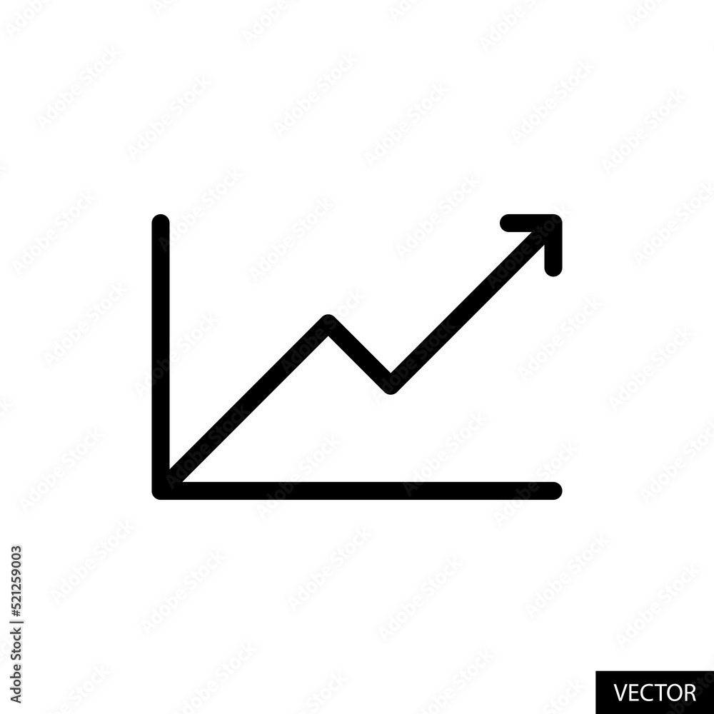Portfolio chart, Growth, Sales graph, Stock or share market investment concept vector icon in line style design for website, app, UI, isolated on white background. Editable stroke. Vector illustration Portfolio chart, Growth, Sales graph, Stock or share market investment concept vector icon in line style design for website, app, UI, isolated on white background. Editable stroke. Vector illustration