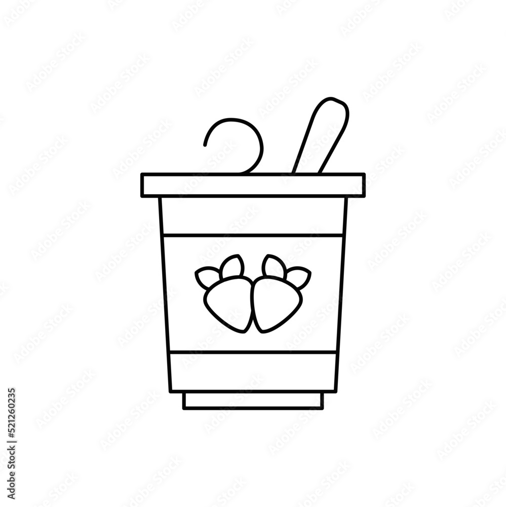 Yogurt icon in line style icon, isolated on white background Yogurt icon in line style icon, isolated on white background
