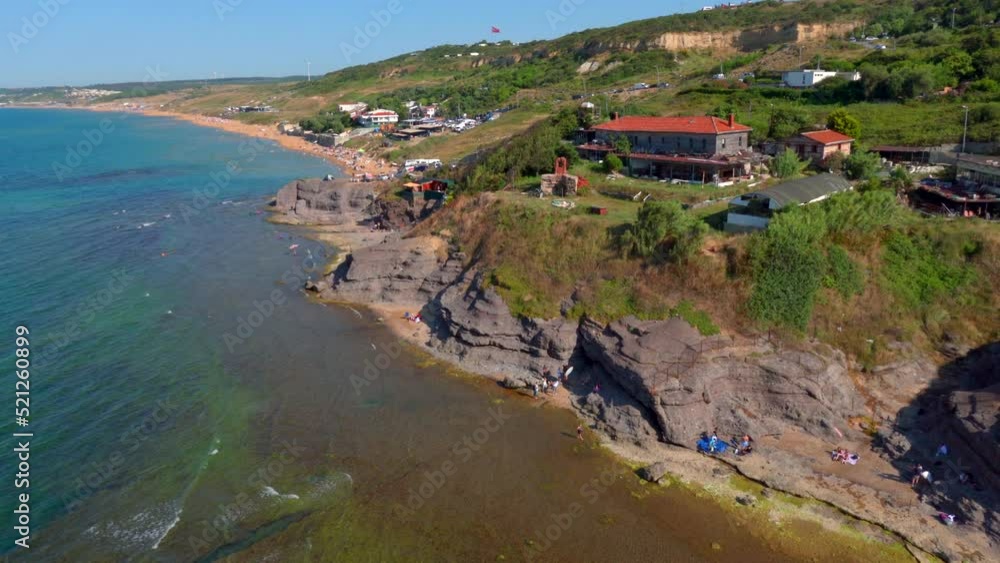 Aerial view of beaches at the Black Sea coast, Istanbul, Turkey. Aerial view of beaches at the Black Sea coast, Istanbul, Turkey.
