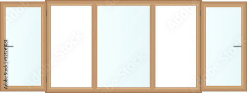 Realistic wooden windows clipart