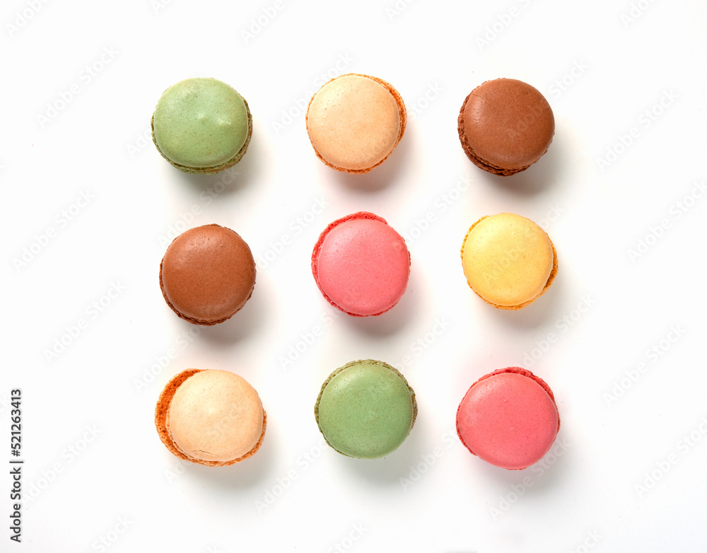 Macarons on the white background Macarons on the white background