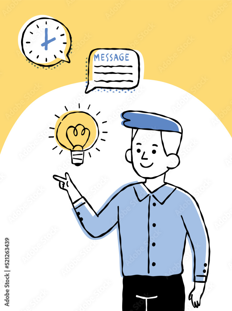 concepts business man with light bulb message clock pop up concepts business man with light bulb message clock pop up