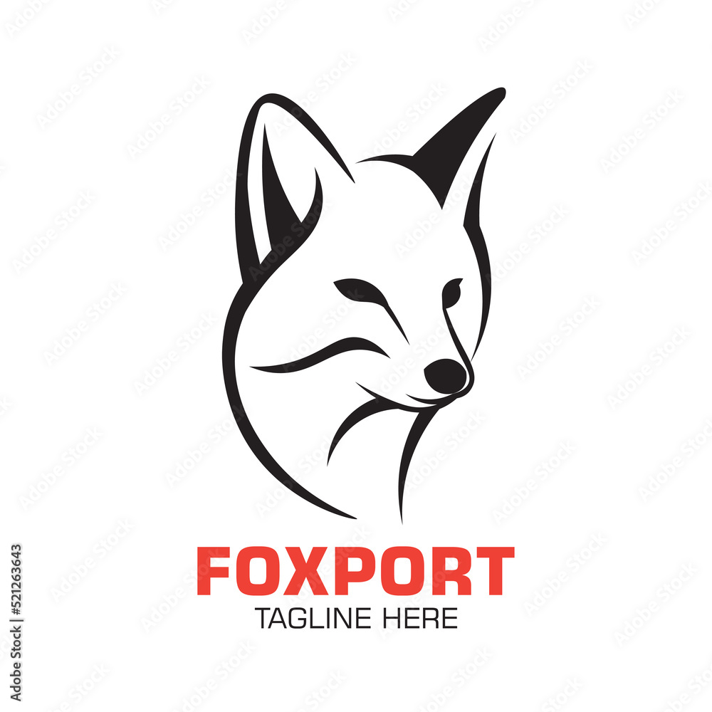 Fox face logo in line draw style, perfect for company and brand product logo design Fox face logo in line draw style, perfect for company and brand product logo design