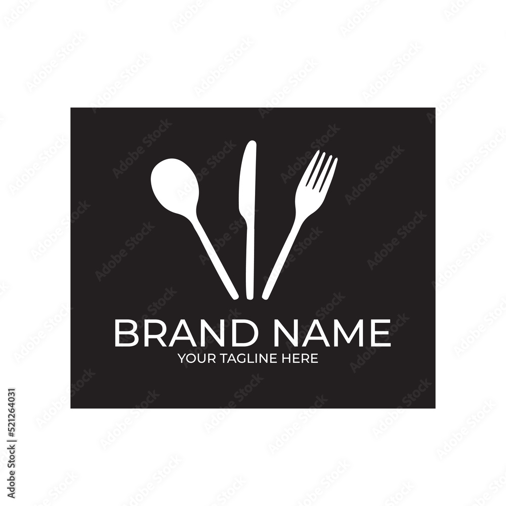 Restaurant logo with spoon and fork Restaurant logo with spoon and fork