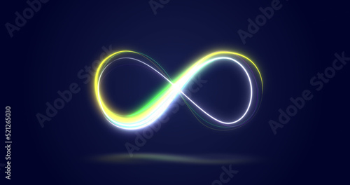Image of infinity symbol over navy background