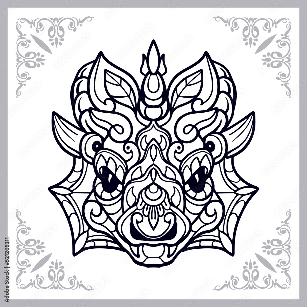 Obraz premium Dragon head isolated on white background