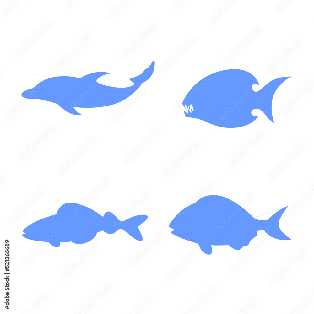 sea fish symbol set design sea fish symbol set design