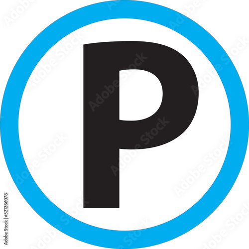 Parking area sign vector