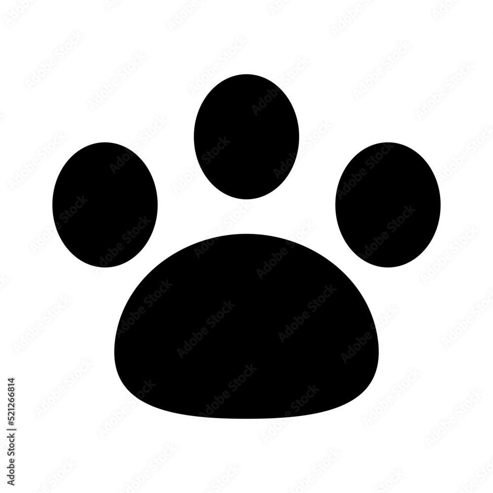Rounded paw silhouette icon. Animal symbol. Vector. Rounded paw silhouette icon. Animal symbol. Vector.
