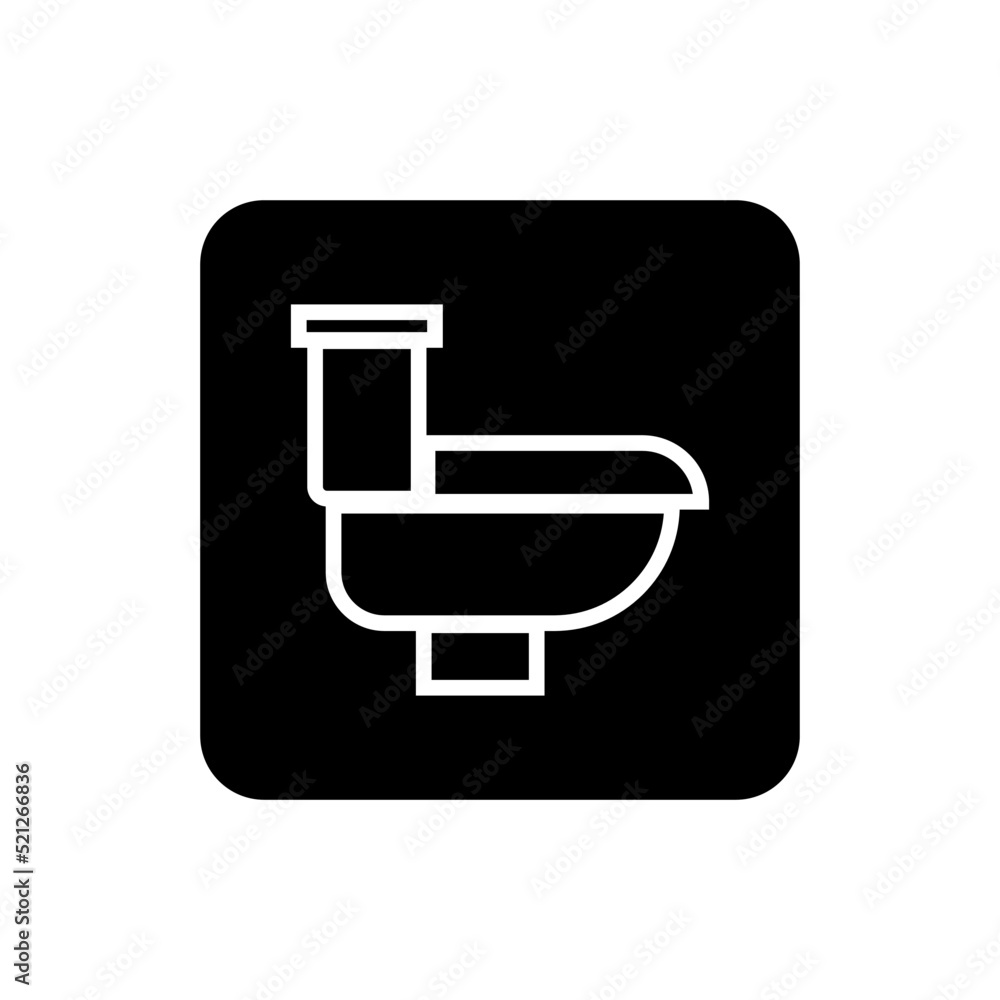 Square toilet icon. Washroom. Vector. Square toilet icon. Washroom. Vector.
