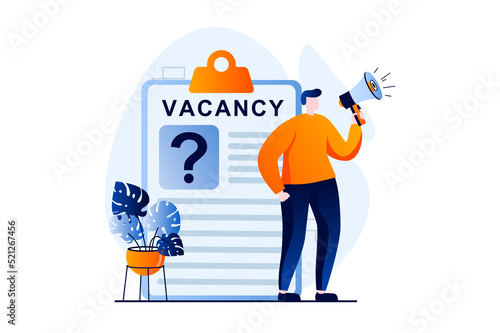 Photography Employee hiring process concept with people scene in flat cartoon design