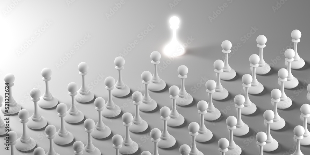 Winning chess pawn concept. Beat Competitors. Think different concept Winning chess pawn concept. Beat Competitors. Think different concept