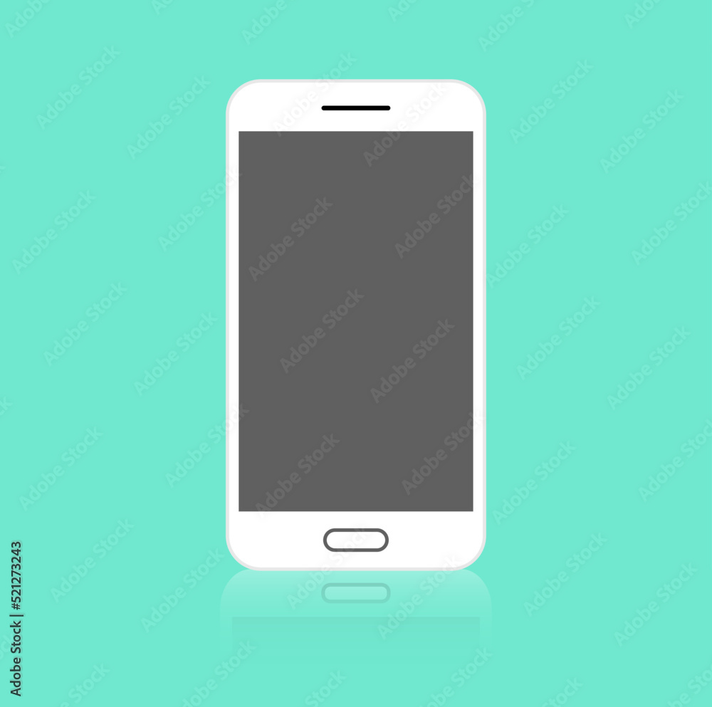 Modern Smartphone Flat Icon Illustration Reflection Web Element Technology Device Blank Display Modern Smartphone Flat Icon Illustration Reflection Web Element Technology Device Blank Display