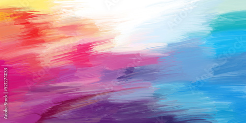 Modern simple artistic abstraction illustration in bright colors with a white background. Hand drawn with oil paints