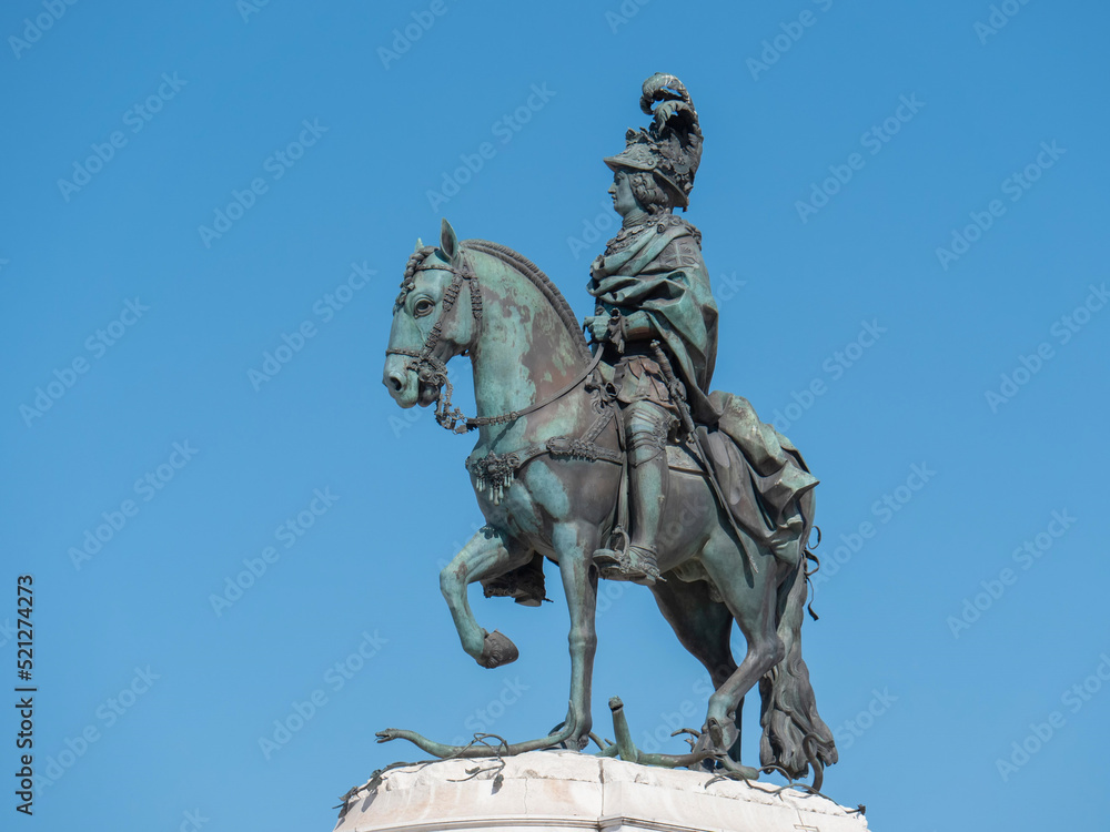 Obraz premium Reiterstatue König João I in Lissabon