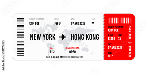 Air plane tickets set illustration