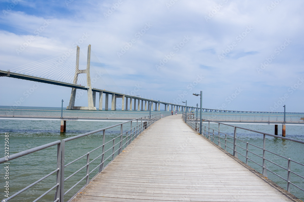 Vasco da Gama bridge in Lisbon, Portugal