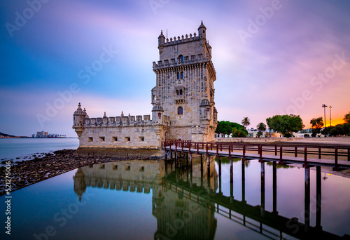 Belem Tower on the Tagus River, Lisbon, Portugal. photo