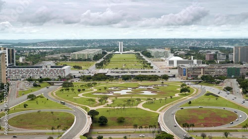 Establishing shot of Brasilia, the federal capital of Brazil and seat of government of the Federal District.	
 photo