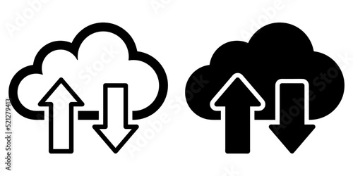 ofvs52 OutlineFilledVectorSign ofvs - upload download cloud vector icon . isolated transparent . cloud drive storage sign . black outline and filled version . AI 10 / EPS 10 . g11361