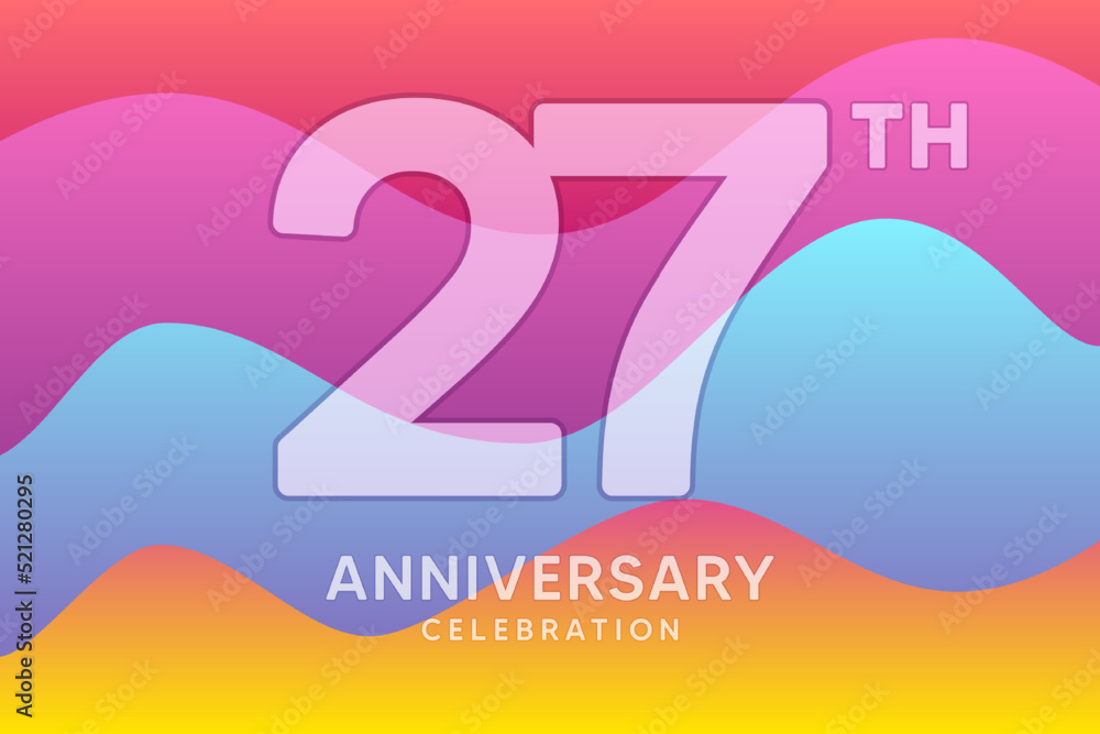 27 Year Anniversary Vector Template Design Illustration 27 Year Anniversary Vector Template Design Illustration