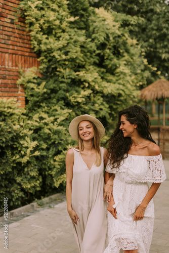 Pretty young women walking ...