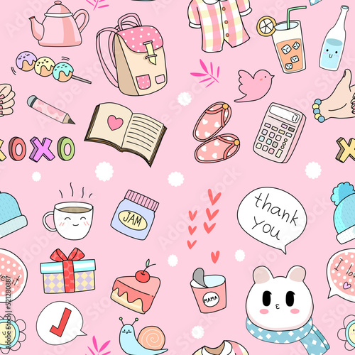 seamless pattern with accessories for baby