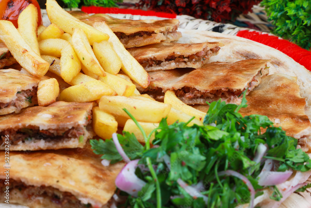 Grilled Pita Bread Sandwiches Stuffed With Meat Grilled Pita Bread Sandwiches Stuffed With Meat