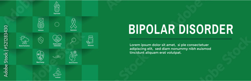Bipolar Disorder or Depression BP Icon Set & Web Header Banner