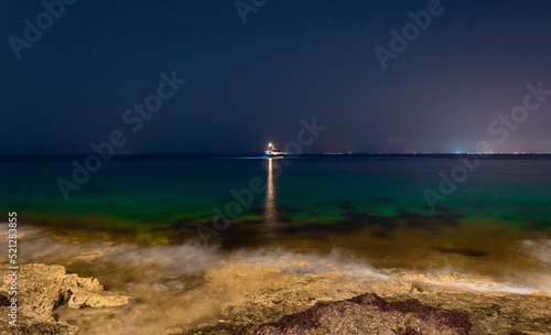 Una noche en una playa del Caribe Cozumel-Mexico 