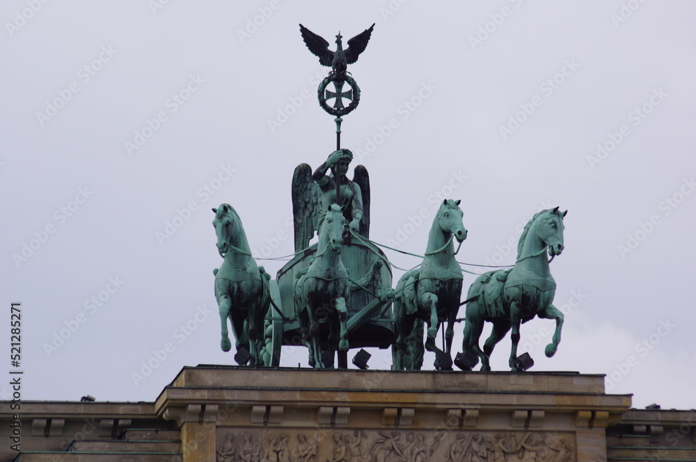 Berlin, Germany: the quadriga on top of the Brandenburger Tor (Brandenburg Gate)