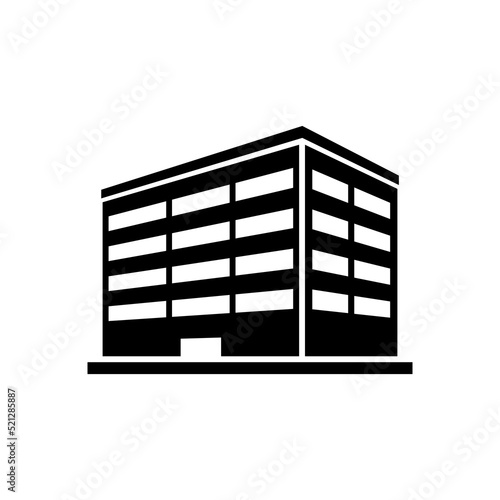 Modern apartment house glyph icon