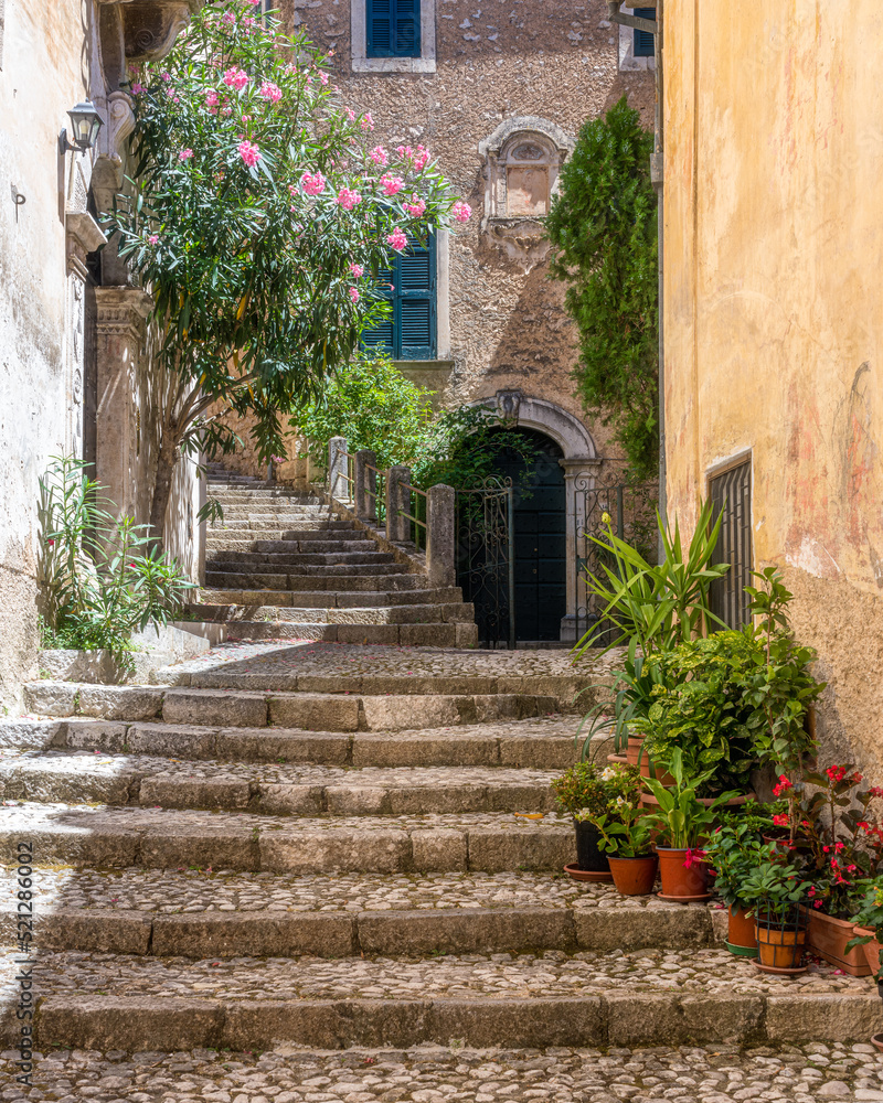 The beautiful village of San Donato Val di Comino, in the Province of Frosinone, Lazio, central Italy.