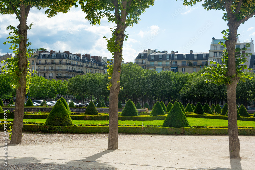Beautiful garden near of the House of the Invalids, Paris
