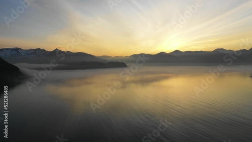 Wallpaper Mural Aerial view of Dutch Harbour at sunset on Unalaska Island, Alaska, United States. Torontodigital.ca