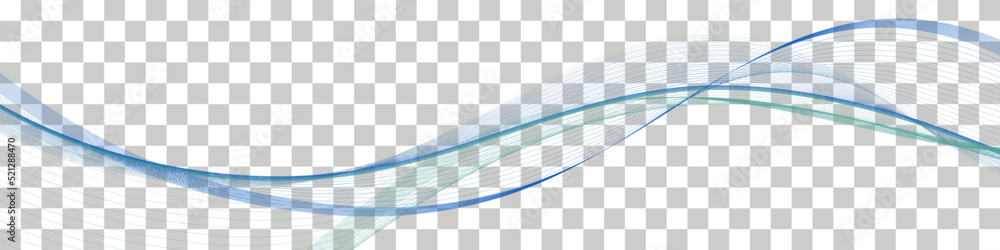 Teal blue wave swoosh, flowing swirl. Sea water, air wind, abstract undulate curve, dynamic twisted lines isolated on transparent background. Vector illustration Teal blue wave swoosh, flowing swirl. Sea water, air wind, abstract undulate curve, dynamic twisted lines isolated on transparent background. Vector illustration