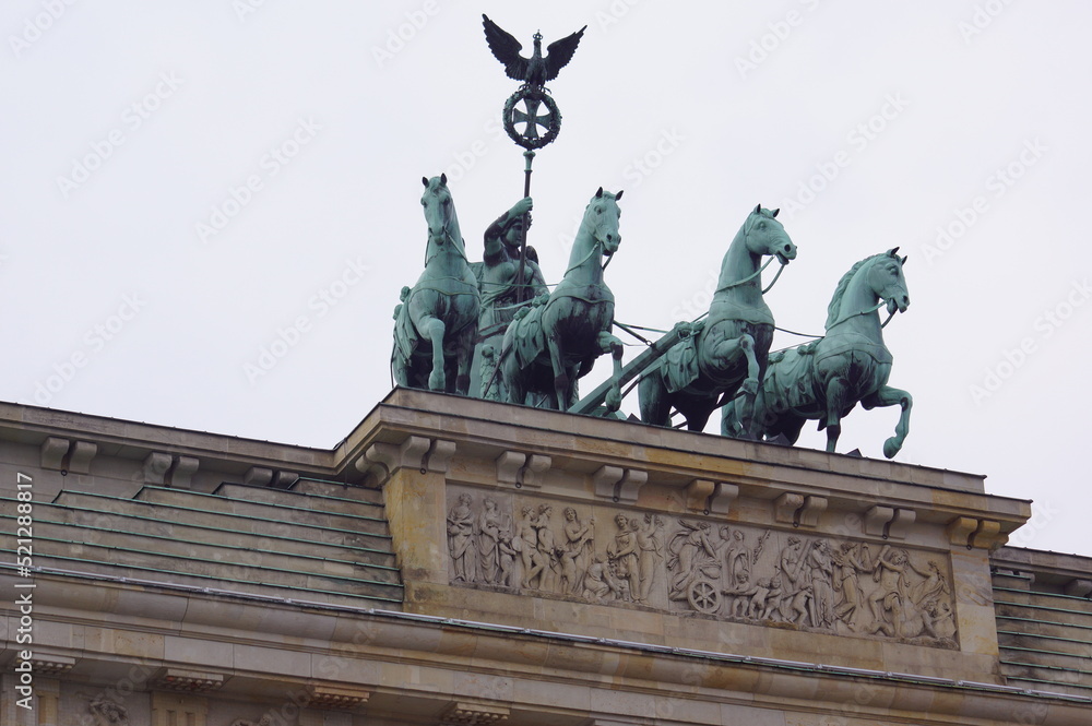 Berlin, Germany: Brandenburger Tor (Brandenburg Gate), a view of the quadriga and the relief