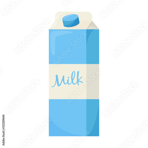 Bottle of milk. Elements for design farm products, healthy food. Flat vector illustration.