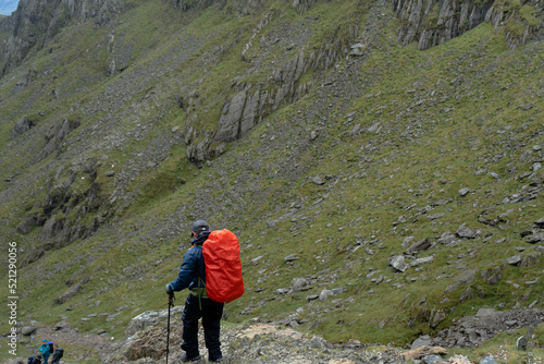 Pyg miners track Snowdonia Mountain Snowdonia National Park North wales people hiking rambling