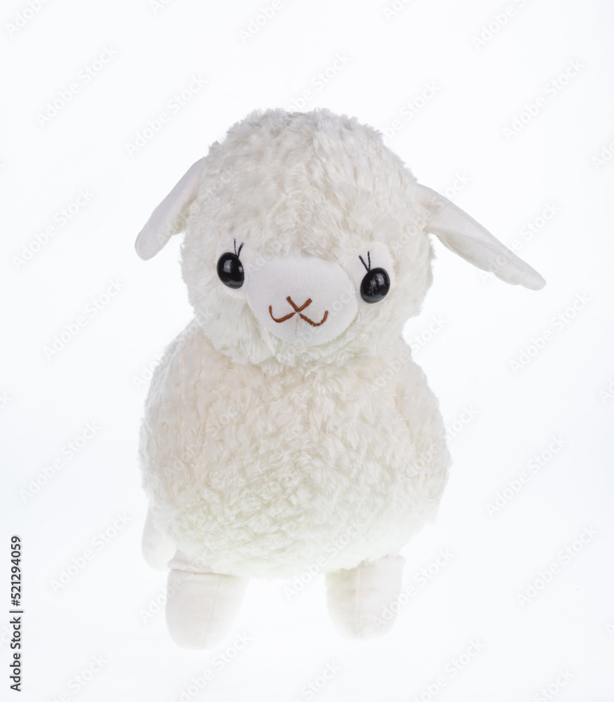 TOY SOFT llama isolated on white background TOY SOFT llama isolated on white background